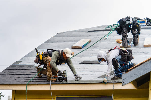 Professional Gutter Installation technician working in Crete, IL